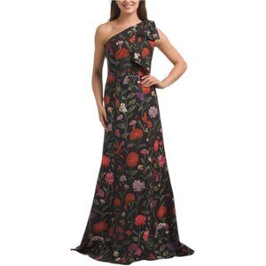 RENE BY RENE RUIZ One Shoulder Floral Mikado Gown
